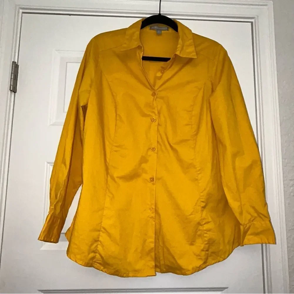 Jessica London Button Front Long Sleeve Blouse Shirt Top